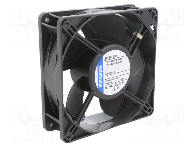 Fan: EC; axial; 115VAC; 119x119x38mm; 175m3/h; 42dBA; ball bearing