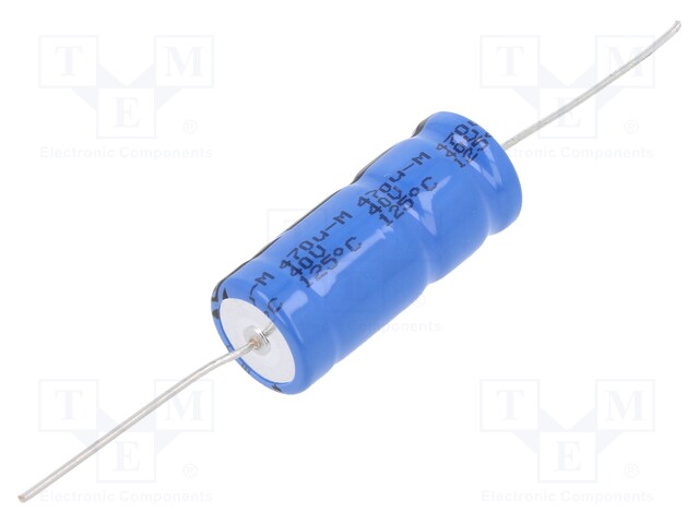 Capacitor: electrolytic; 470uF; 40VDC; Ø12.5x30mm; ±20%; -40÷125°C