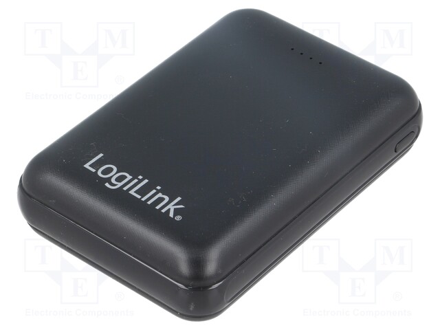 Re-battery: powerbank; 10000mAh; 2A; Out: USB; Colour: black; 5VDC