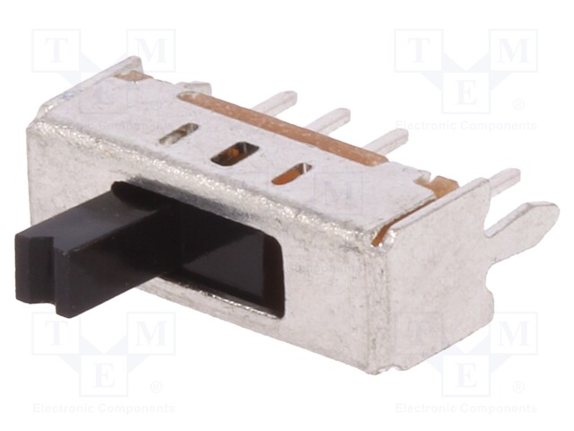 Switch: slide; Pos: 3; SP3T; 0.1A/12VDC; ON-ON-ON; Mounting: THT