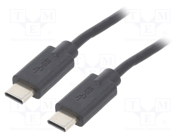 Cable; USB 2.0; USB C plug,both sides; 1.4m; Colour: black