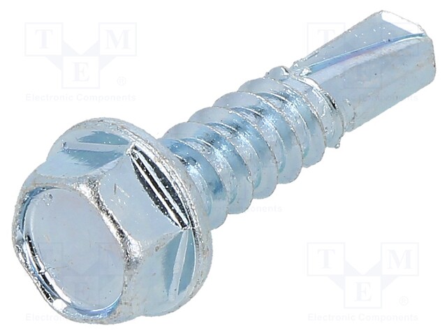 Screw; for metal; 5,5x22; Head: hexagonal; hardened steel; zinc