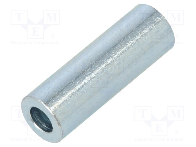 Spacer sleeve; 3.2mm; cylindrical; steel; zinc; Out.diam: 18mm