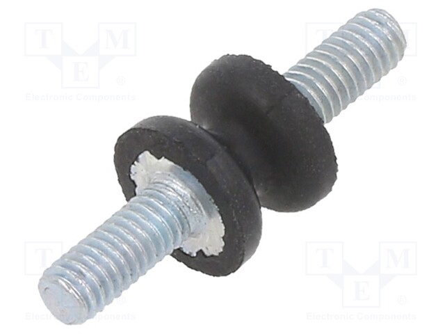 Vibration damper; M4; Ø: 10mm; rubber; L: 8mm; Thread len: 10mm; 43N