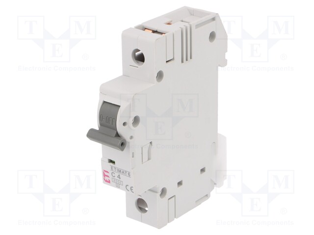 Circuit breaker; 230/400VAC; Inom: 4A; Poles: 1; DIN; Charact: C; 6kA