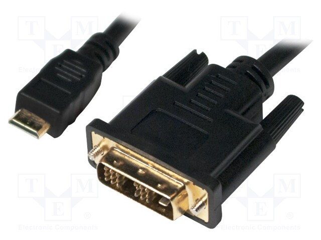 Cable; DVI-D (18+1) plug,HDMI mini plug; 500mm; black