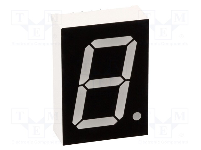 Display: LED; 7-segment; 25.4mm; 1"; No.char: 1; green; 8mcd; anode