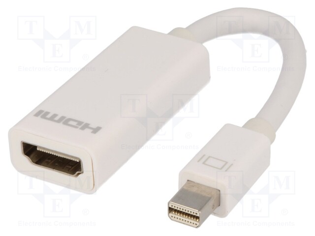 Adapter; mini DisplayPort plug,HDMI socket; 0.15m; Colour: white