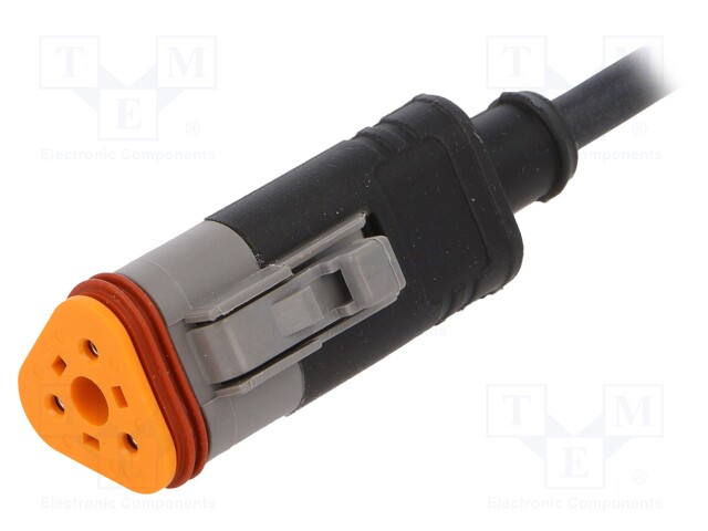 Connection lead; DT06-3S; PIN: 3; straight; 1.5m; plug; 48VAC; 8A