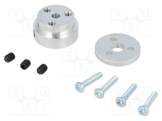 Bracket wheel; Shaft: D spring; Pcs: 1; Shaft dia: 4mm; Ø: 21.9mm