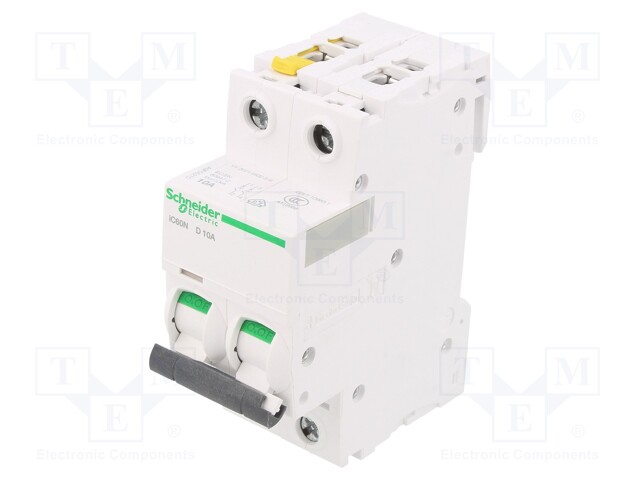 Circuit breaker; 400VAC; Inom: 10A; Poles: 2; DIN; Charact: D; 6kA