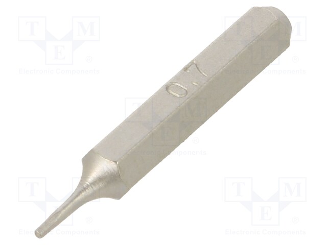 Screwdriver bit; Allen hex key; HEX 0,7mm; Overall len: 27mm