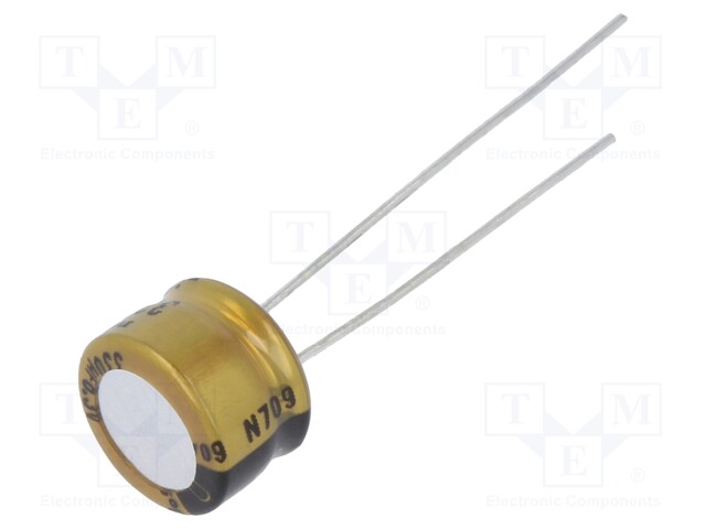 Capacitor: electrolytic; THT; 330uF; 6.3VDC; Ø8x5mm; Pitch: 2.5mm