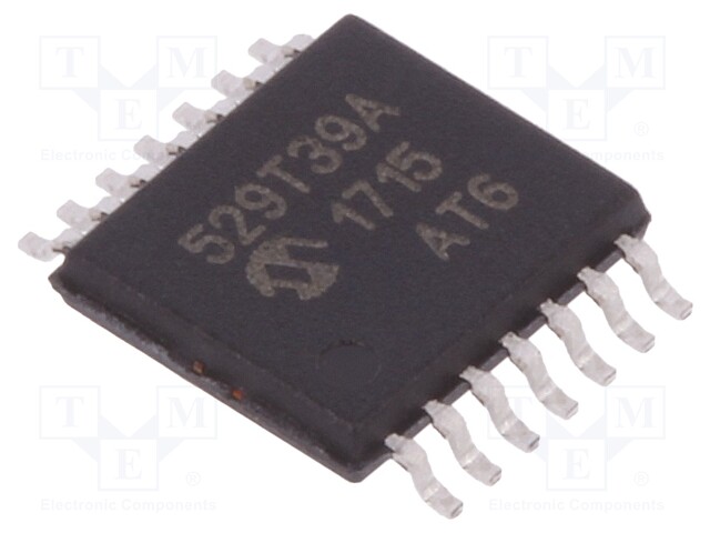 PIC microcontroller; Memory: 2.3kB; SRAM: 201B; EEPROM: 64B; SMD