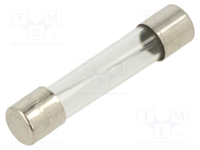 Fuse: fuse; 6A; 250VAC; glass; 6.35x31.8mm; brass; bulk