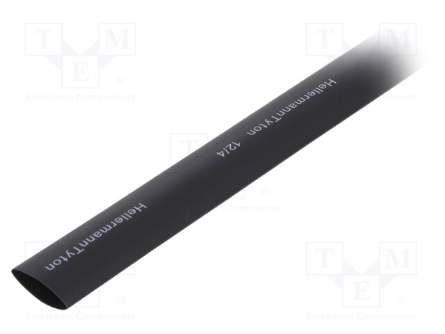 Heat shrink sleeve; 3: 1; 12mm; L: 1m; black; polyolefine