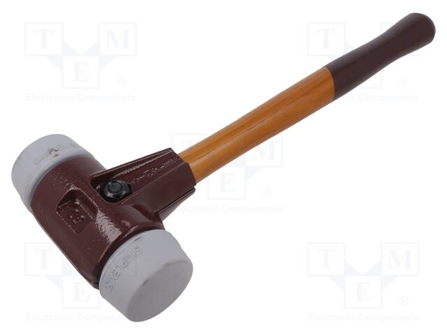 Hammer; 295mm; W: 90mm; 335g; 30mm; round; elastomer; wood; SIMPLEX