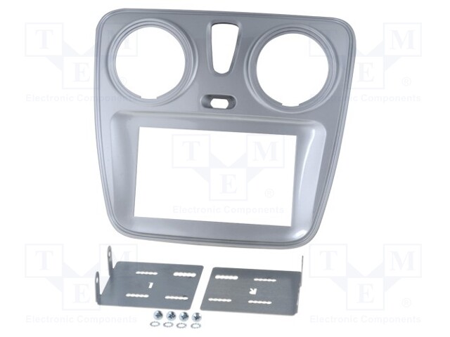 Radio mounting frame; Dacia; 2 DIN; silver