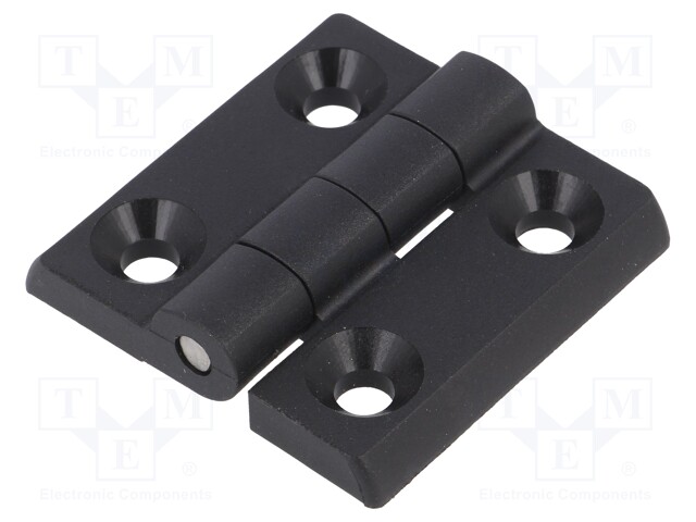 Hinge; Width: 50mm; polyamide; black; H: 50mm; Holes no: 4