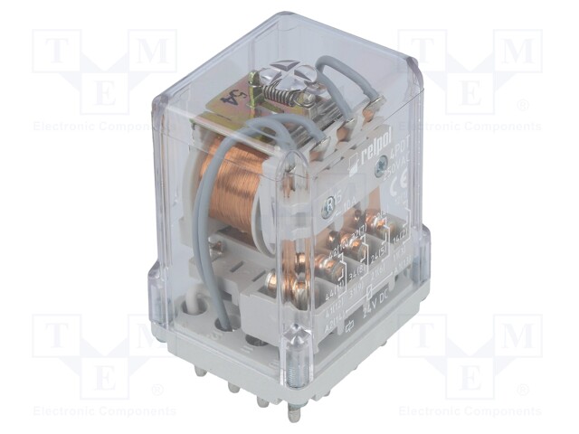 Relay: electromagnetic; 4PDT; Ucoil: 24VDC; 10A/250VAC; 10A/24VDC