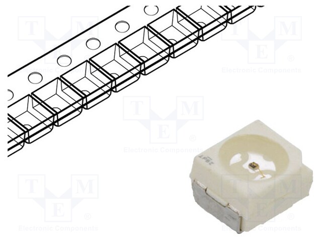 LED; SMD; 4040; green; 56÷140mcd; 3.8x3.8x2.85mm; 120°; 1.8÷2.4V