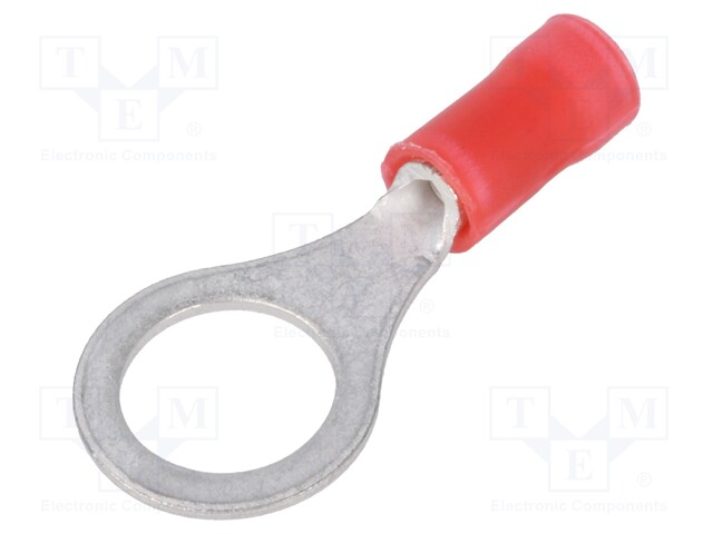 Ring terminal; M8; Ø: 8.3mm; 0.3÷1.42mm2; crimped; for cable; red