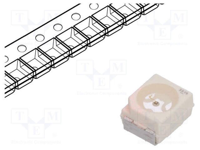 LED; SMD; 3528,PLCC2; red; 15÷30mlm; 4.5÷9mcd; 3.4x3x2.1mm; 120°