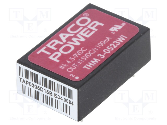 Converter: DC/DC; 3W; Uin: 4.5÷9V; Uout: 15VDC; Uout2: -15VDC; DIP24