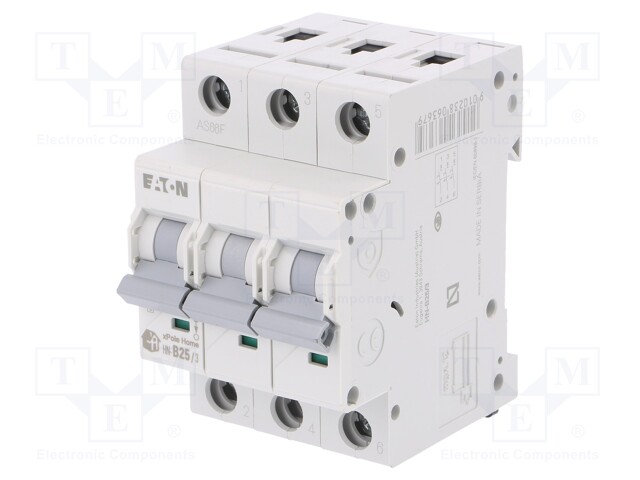 Circuit breaker; 230/400VAC; Inom: 25A; Poles: 3; DIN; Charact: B