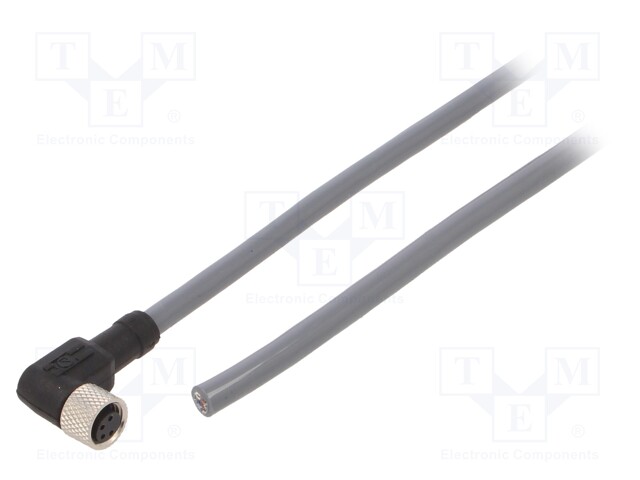 Connection lead; M8; PIN: 4; angled; 3m; plug; -25÷80°C; IP67; female