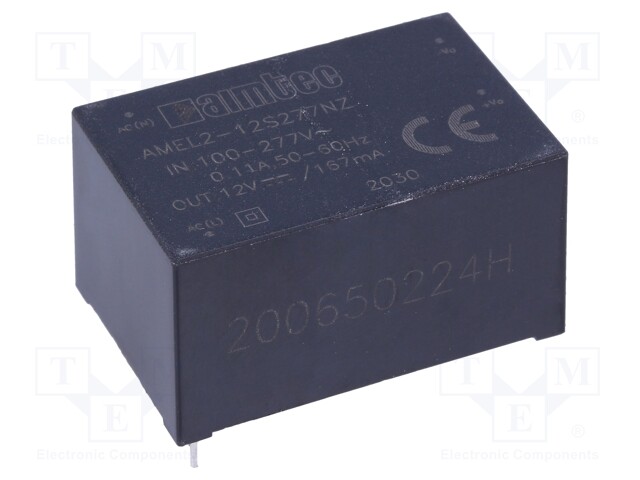 Converter: AC/DC; 2W; Uout: 12VDC; Iout: 0.167A; 76%; Mounting: PCB