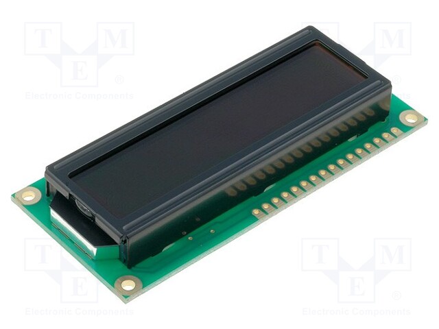 Display: LCD; alphanumeric; FSTN Negative; 16x2; dark blue; LED