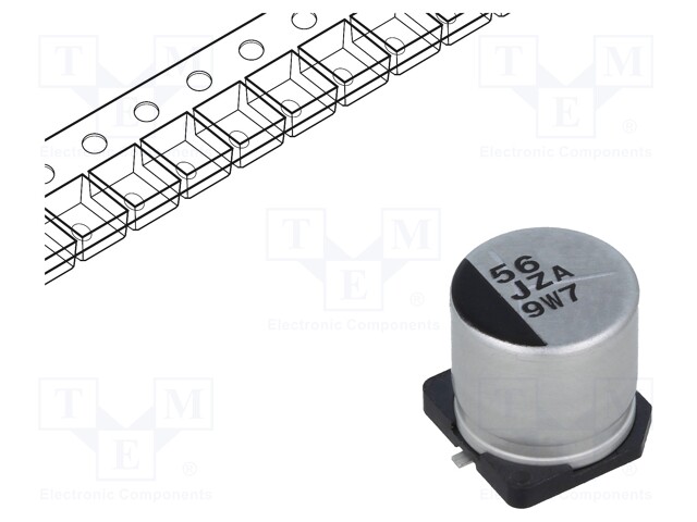 Capacitor: hybrid; 56uF; 63VDC; ESR: 30mΩ; ZA; SMD; ±20%; -55÷105°C