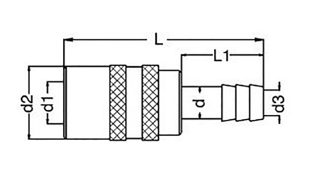 Quick connection coupling; straight; 10bar; Mat: brass; Seal: FPM