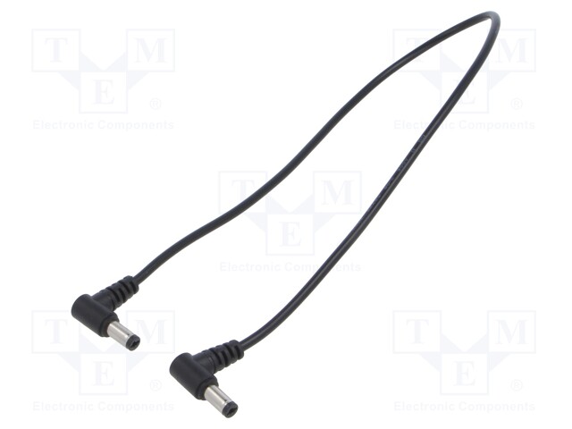 Cable; 2x0.5mm2; DC 5,5/2,1 plug x2; straight; black; 400mm