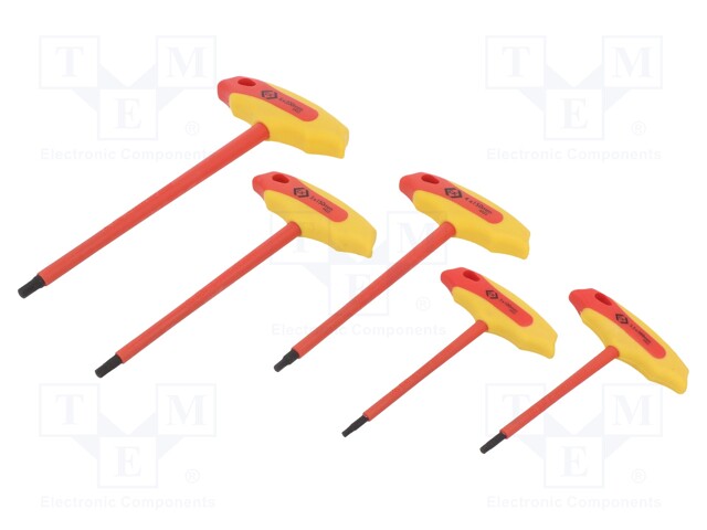 Kit: screwdrivers; Pcs: 5; insulated; 1kVAC; Allen hex key