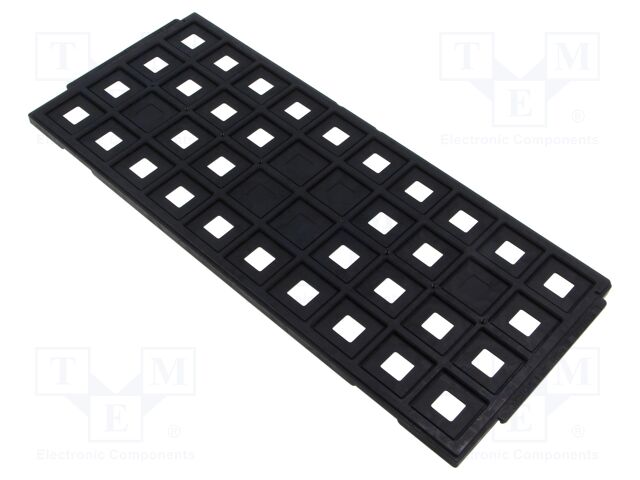 Electronic components tray; ESD; 24x24mm; black; QFP; waffle tray