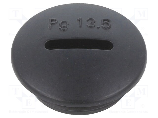 Stopper; PG13,5; IP56; Mat: polyamide; Body: black; Thread: PG; 6mm