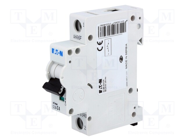 Circuit breaker; 230VAC; Inom: 4A; Poles: 1; DIN; Charact: C; 6kA