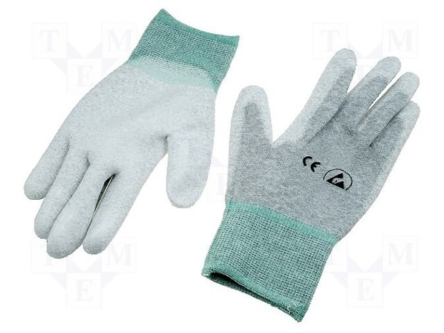 Protective gloves; ESD; XL; Mat: polyamide; 1÷100MΩ