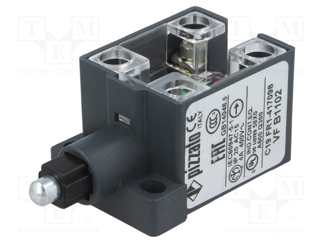 Limit switch; metal plunger; NC x2; 10A; max.400VAC; max.250VDC