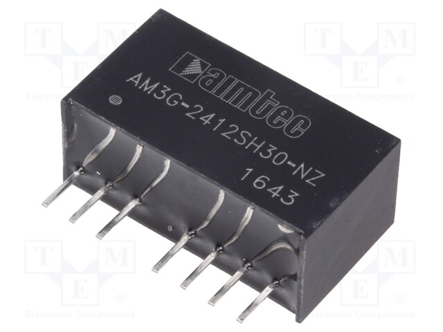 Converter: DC/DC; 3W; Uin: 18÷36V; 12VDC; Iout: 250mA; SIP8; 4.9g