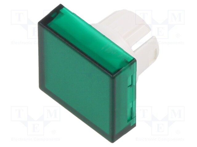 Actuator lens; 22mm; 61; Colour: green transparent; Mat: plastic