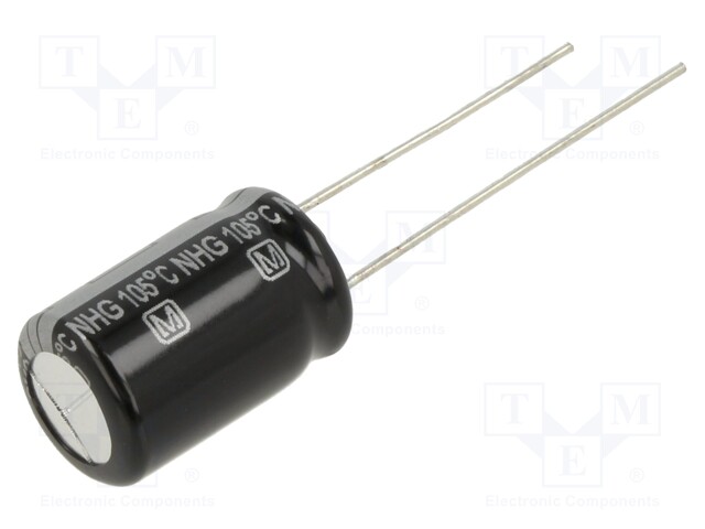 Electrolytic Capacitor, 220 µF, 63 V, NHG Series, ± 20%, Radial Leaded, 1000 hours @ 105°C