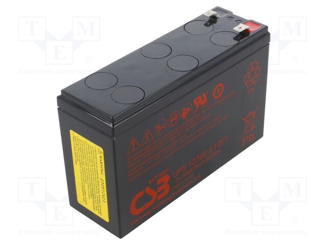 Re-battery: acid-lead; 12V; 7.2Ah; AGM; 150.9x51x94.3mm; 360W