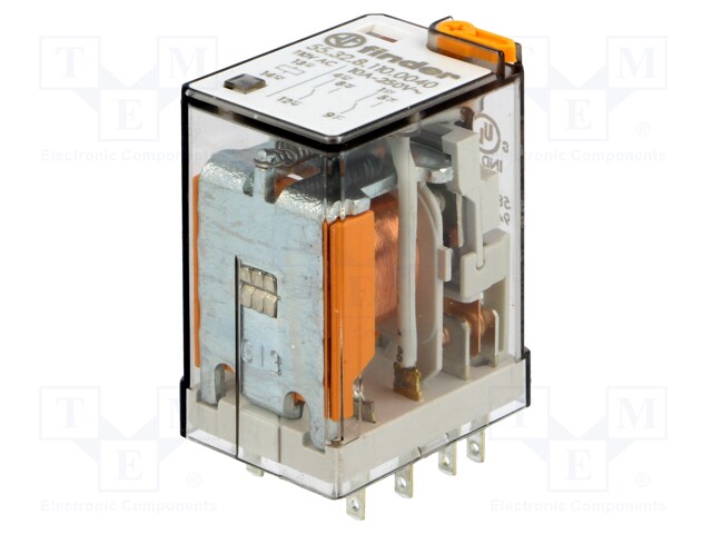 Relay: electromagnetic; DPDT; Ucoil: 110VAC; 10A/250VAC; 10A/30VDC