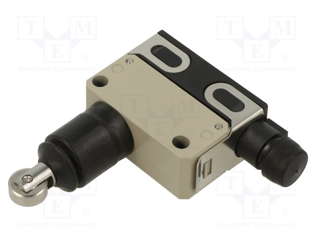 Limit Switch, Top Roller Plunger, SPDT, 5 A, 125 VAC, 11.77 N, D4E Series