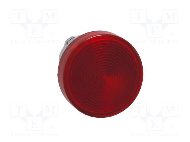 Indicator Lens, Red, Round, 22 mm, Head W/ Grooved Lens, Schneider Harmony Pilot Lights