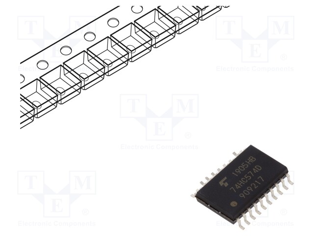 IC: digital; 3-state,octal,D flip-flop; Channels: 8; HC; SMD; SO20