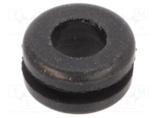 Grommet; Ømount.hole: 11.1mm; Øhole: 7.92mm; rubber; black